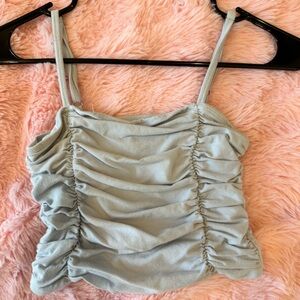 Hollister Light Blue Ruched Crop Top